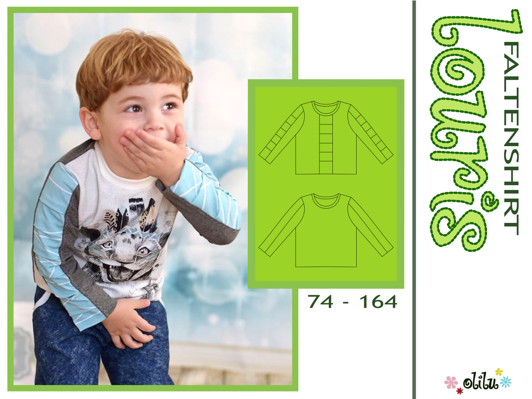 Faltenshirt Louris 74-164 Schnittmuster Nähanleitung