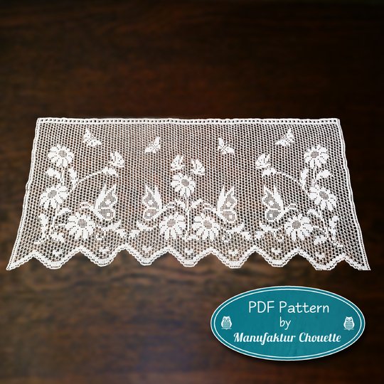 Gardine "Schmetterlinge" mit Rapport - Frühlingskollektion