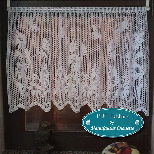 Gardine "Schmetterlinge" mit Rapport - Frühlingskollektion