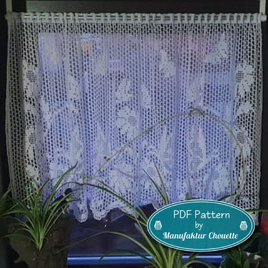 Gardine "Schmetterlinge" mit Rapport - Frühlingskollektion