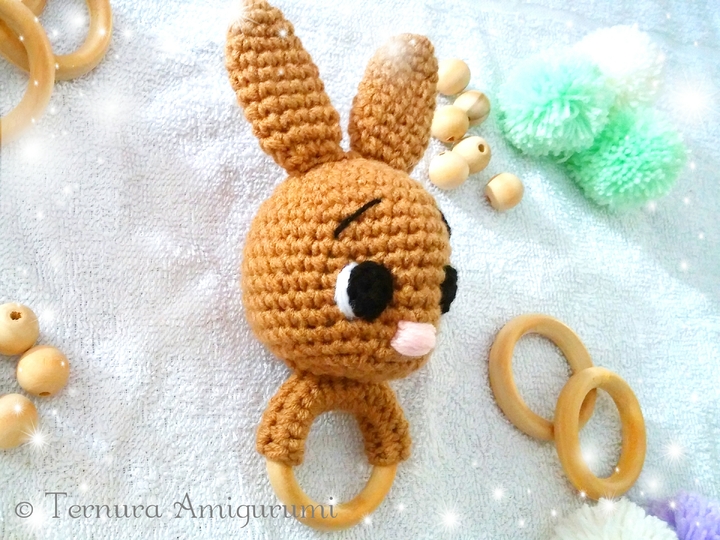 Crochet pattern Rabbit toy rattle PDF Ternura Amigurumi ENGLISH - DEUTSCH - DUTCH