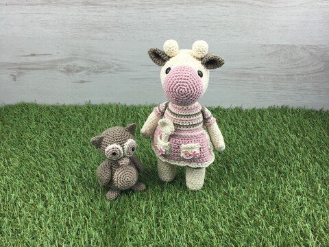 Häkelanleitung für eine Kuh und eine kleine Eule