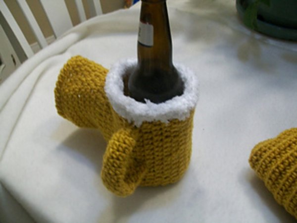 Crochet Slippers Beer, Crochet Beer MItt