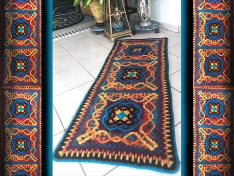 Wunderschöner FilzTeppich / Läufer MOGLI