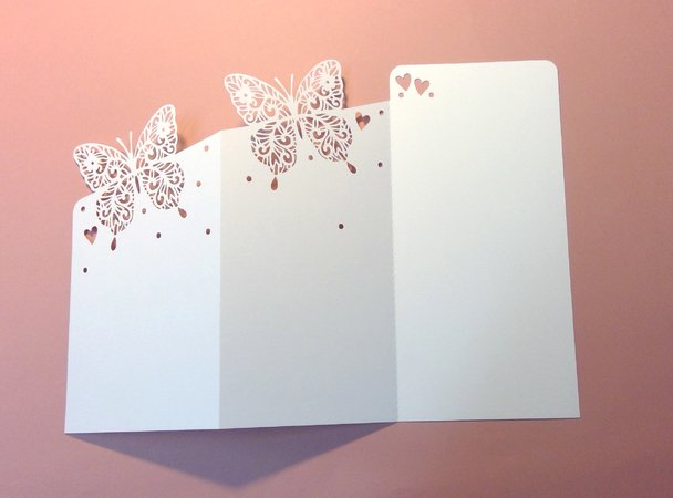Plotterdatei SVG DXF Hochzeitskarte Schmetterlinge
