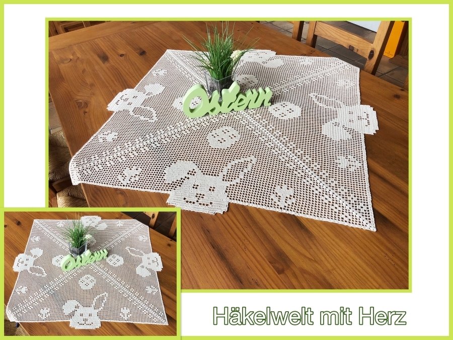 Häkeln / Sparset "Schnuffel"/Tischläufer / Mitteldecke / Platzdeckchen - Bild 2