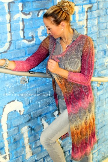Knitting Pattern Long Cardigan ELEGANCE | Long Women’s Cardigan 1-2-3 IDEEN