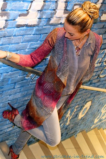 Knitting Pattern Long Cardigan ELEGANCE | Long Women’s Cardigan 1-2-3 IDEEN