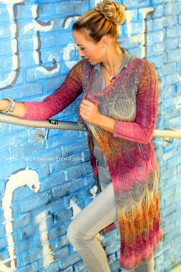 Strickanleitung Long Cardigan ELEGANCE | lange Damenweste 1-2-3 IDEEN #1