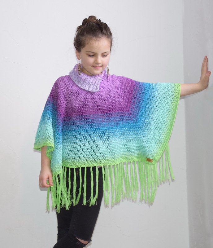 - TANI - Poncho aus einem Bobbel häkeln, alle Größen, auch jedes andere Garn möglich, Frühlingsponcho, 74 Kinder - 56 Damen, Plussize, Anfänger, Anleitung 216 - Bild 2