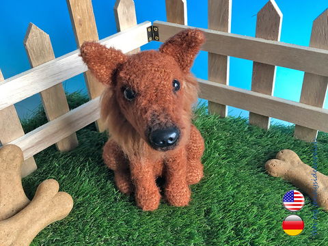 Crochet Pattern harzer fox, crochet a sitting dog, amigurumi dog by jennysideenreich