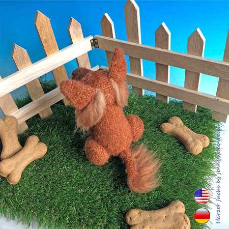 Crochet Pattern harzer fox, crochet a sitting dog, amigurumi dog by jennysideenreich