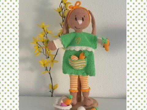 Hasenfräulein Mimi Meyer oder die fleißige Hasen - Handpuppe :-)