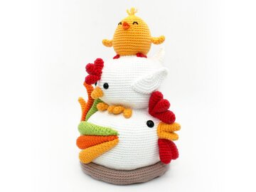Hühnerhaufen - Türstopper, Deko - Häkelanleitung