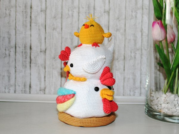 Chicken Stack - Doorstop, Decoration - Crochet Pattern