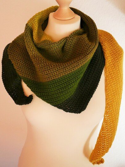 Häkelanleitung Tuch „Jane“ – asymmetrisches Dreieckstuch für Anfänger