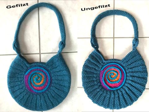 Filzwolle Filztasche Spirale