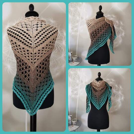 Tuch Kira häkeln Häkeltuch Dreieckstuch Schultertuch