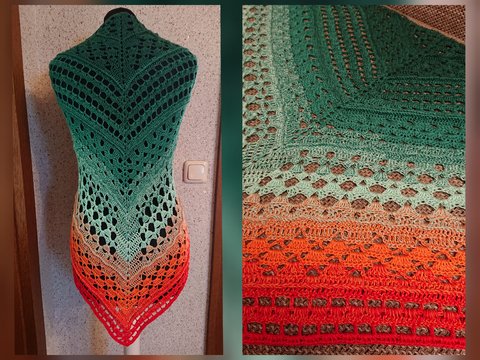 Tuch Kira häkeln Häkeltuch Dreieckstuch Schultertuch