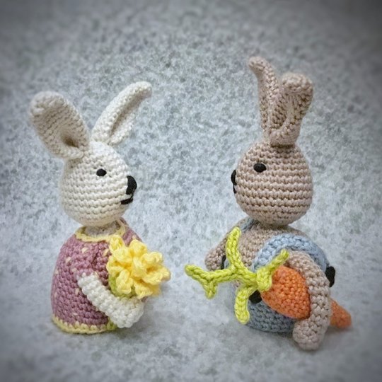 Eierwärmer Benno + Polly Hase, Häkelanleitung