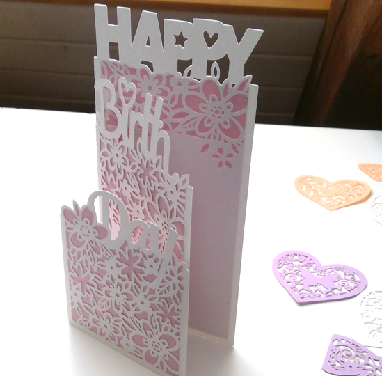 Karte Happy Birthday Plotterdatei SVG DXF