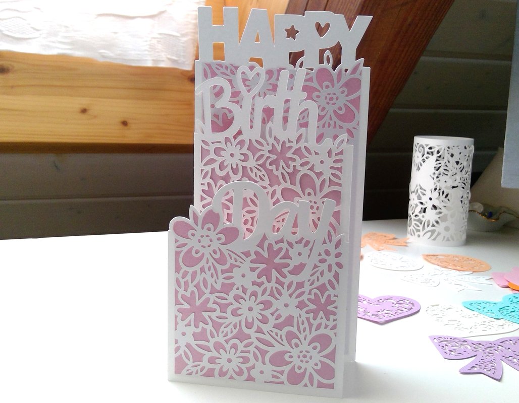 Karte Happy Birthday Plotterdatei SVG DXF FCM