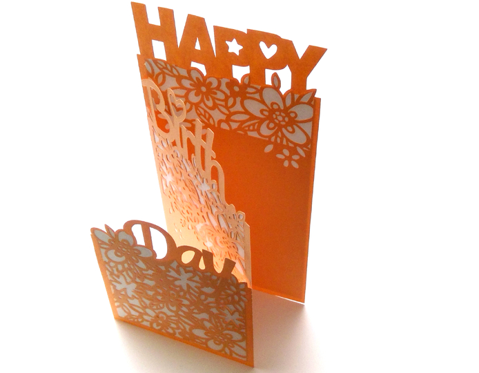 Karte Happy Birthday Plotterdatei SVG DXF