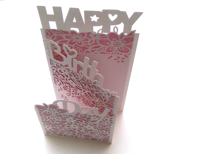 Karte Happy Birthday Plotterdatei SVG DXF