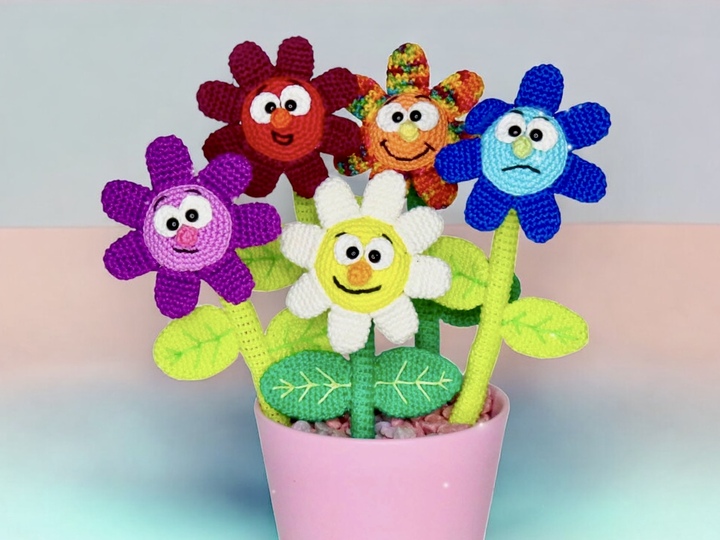 Crochet Pattern - Funny Bunch of Flowers