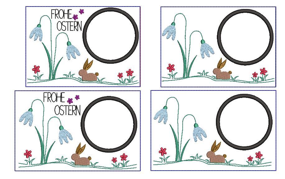 Stickdatei MugRug Hasenwiese 13x18cm und 13x20cm - Bild 4