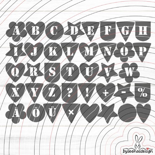 Wimpel ABC Plotterdatei SVG DXF