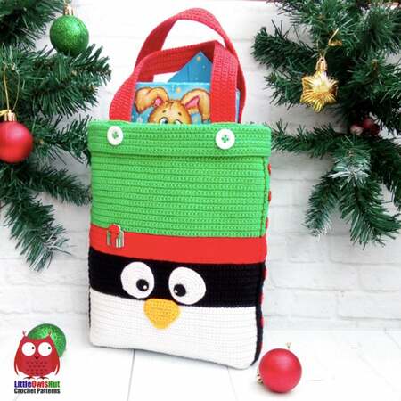 247 Crochet Pattern - Pinguin and Reindeer Bag for Christmas presents or New Year - PDF file by Zabelina CP