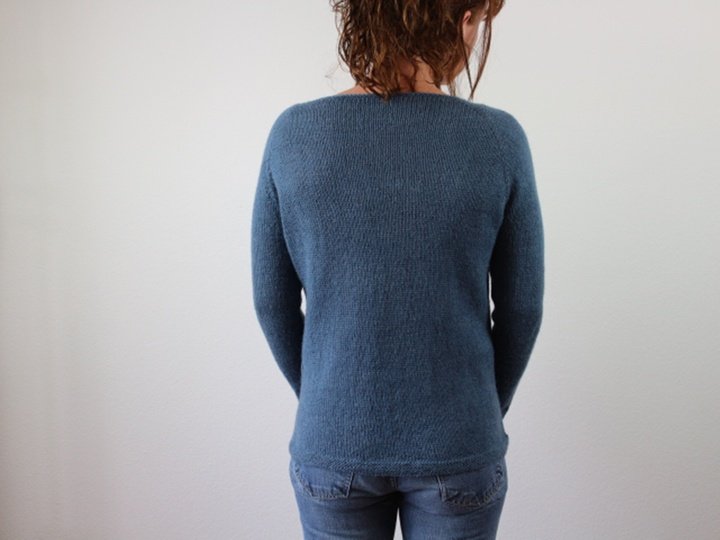 Top Down Raglan Sweater Knitting Pattern PDF