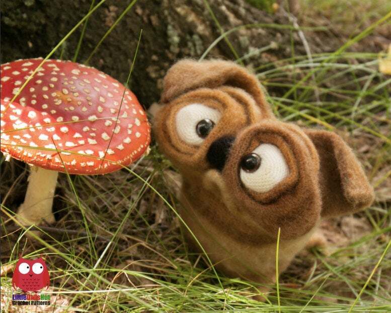 253 Crochet Pattern - Pug Shpuntic Dog - Amigurumi toy PDF file by Pertseva CP