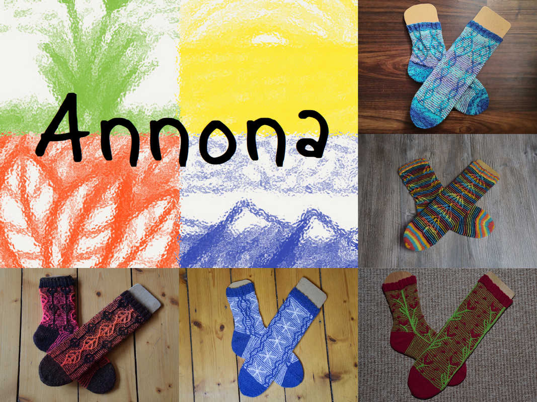 Hebemaschensocken-Ebook "Annona" - 5 Muster