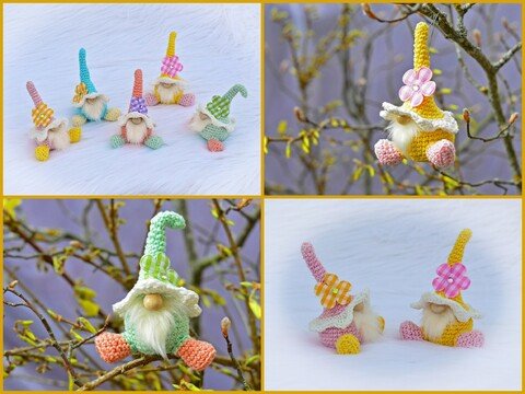 kleine Wichtel zum Hängen oder Stellen Wichtel Frühling Restwolle Ostern