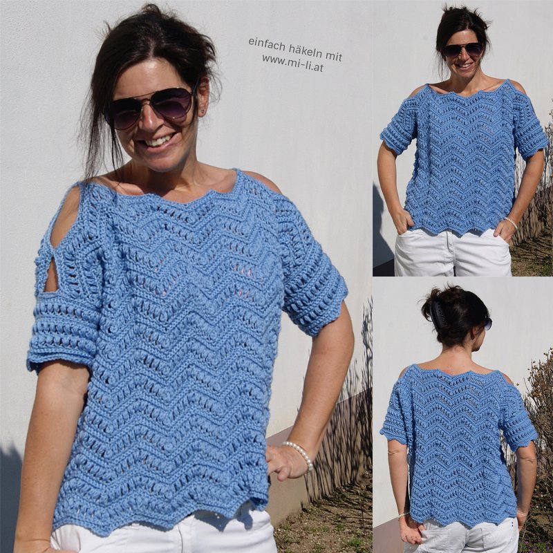 Häkelpulli ZICK-ZACK (Gr. S/M, L/XL) - Bild 2