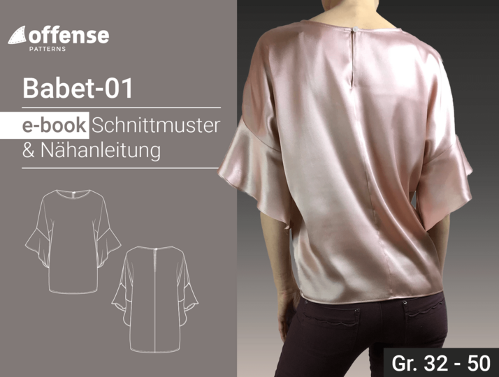 Oversize Bluse "Babet-01" - Nähanleitung + Schnittmuster in Größe 32-50