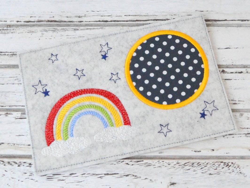 Stickdatei Untersetzer Regenbogen 13x18cm und 13x20cm