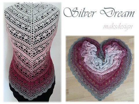 Häkelanleitung Dreieckstuch Silver Dream