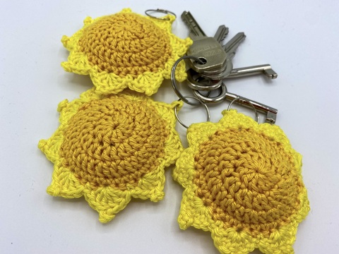 Häkelanleitung für "Sonnenkuss" Schlüsselanhänger