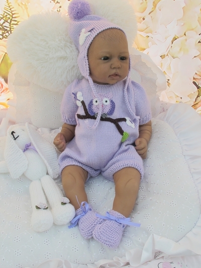 Strickset für Reborn Gr. 50 3-teilig EULE4 Strickanleitung