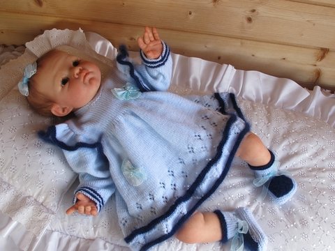 Strickanleitung Set POPPET Gr. 50 für Baby und Reborn