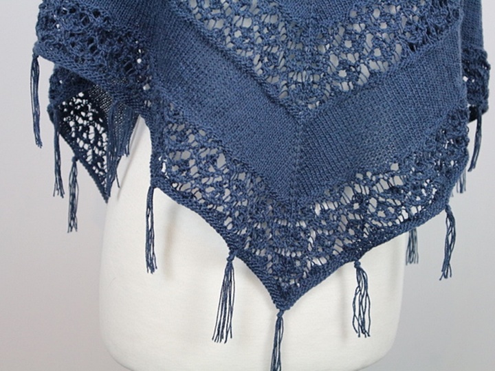Knitting Pattern PDF Triangle Shawl – Lightweight Lace Boho Shawl