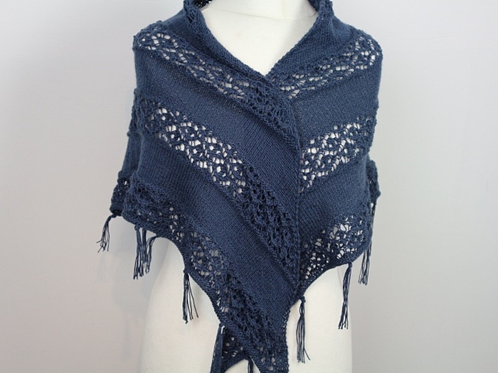 Knitting Pattern PDF Triangle Shawl – Lightweight Lace Boho Shawl