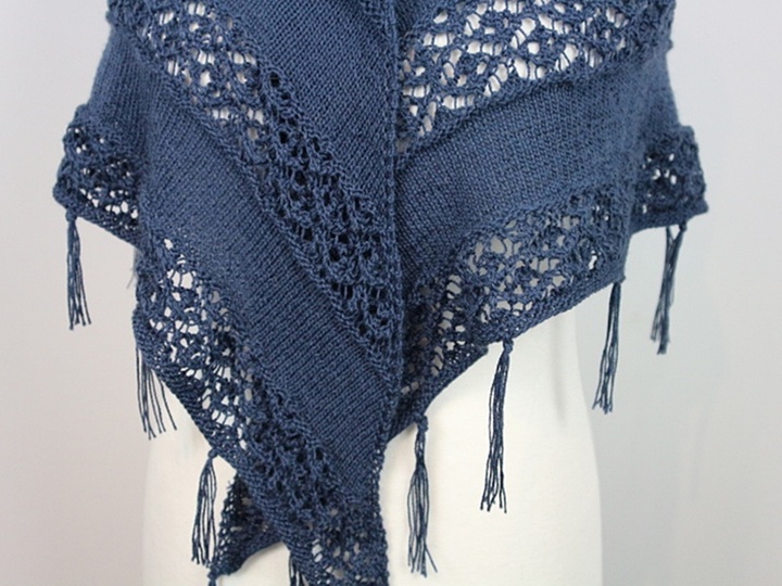 Knitting Pattern PDF Triangle Shawl – Lightweight Lace Boho Shawl