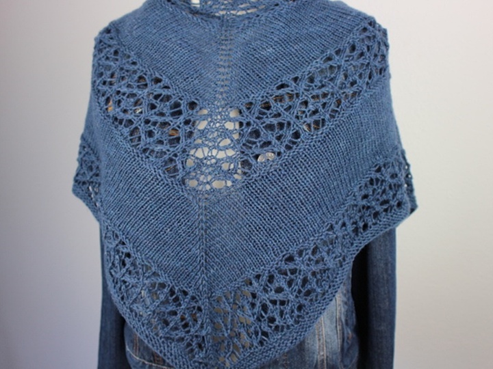 Knitting Pattern PDF Triangle Shawl – Lightweight Lace Boho Shawl