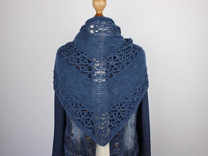 Knitting Pattern PDF Triangle Shawl – Lightweight Lace Boho Shawl