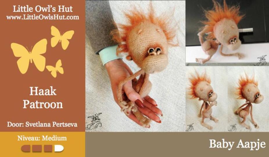 084NLY Baby aapje - Amigurumi Haak Patroon PDF file by Pertseva CP