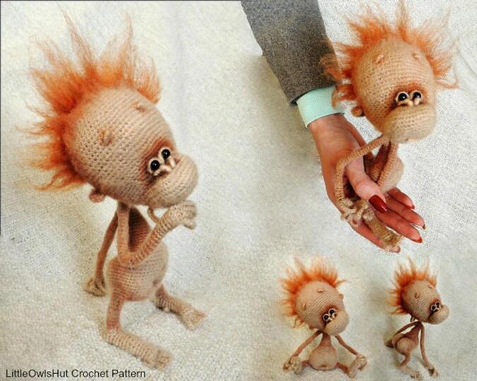 084NLY Baby aapje - Amigurumi Haak Patroon PDF file by Pertseva CP